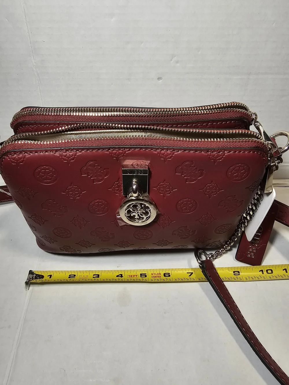 NEW NWOT RARE GUESS Ninnette Status Satchel Pine  Crossbody Handbag